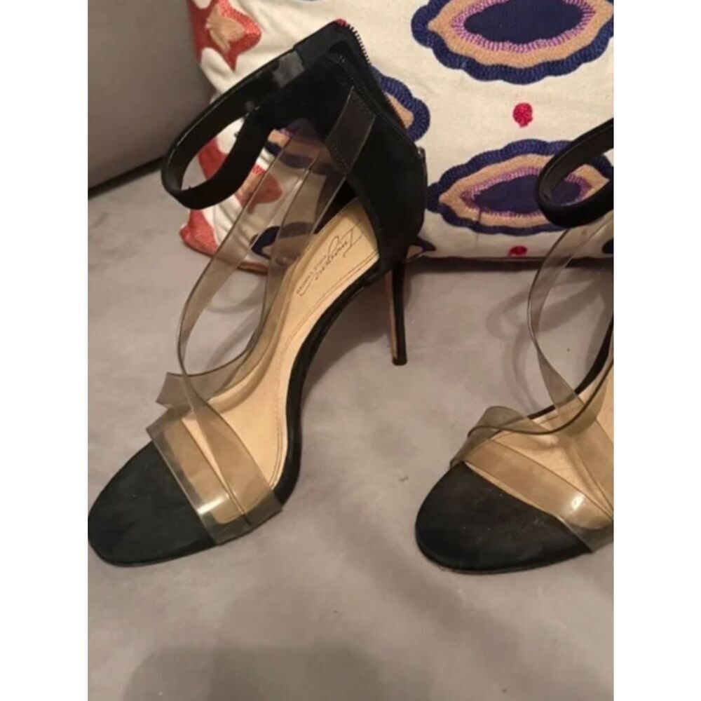 Vince Camuto Black Heel with Clear Strap - High Heel - Size 7.5 Back Zipper